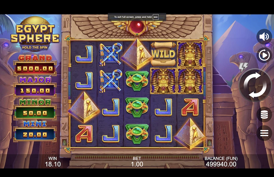 Egypt Sphere Hold The Spin Slot Gamzix