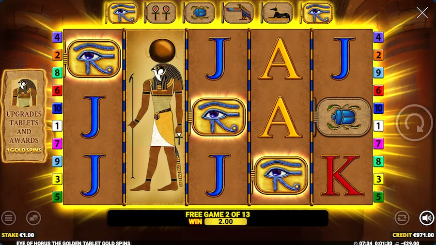 Eye Of Horus The Golden Tablet Gold Spins Slot Blueprint