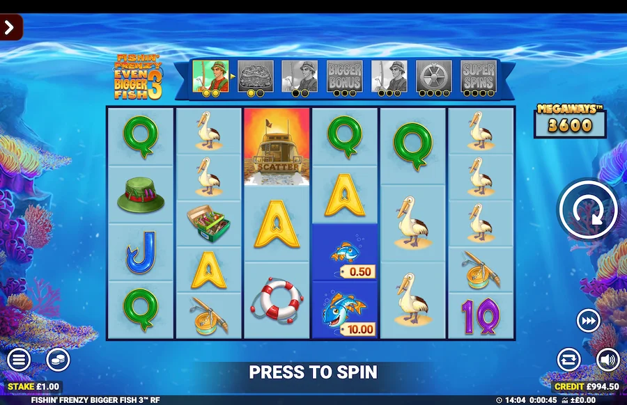 Fishin Frenzy Even Bigger Fish 3 Slot Blueprint Gaming