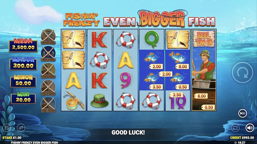 Fishin Frenzy Even Bigger Fish slot bonus feature