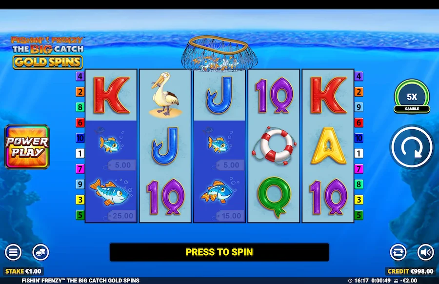 Fishin Frenzy The Big Catch Gold Spins Slot Blueprint Gaming