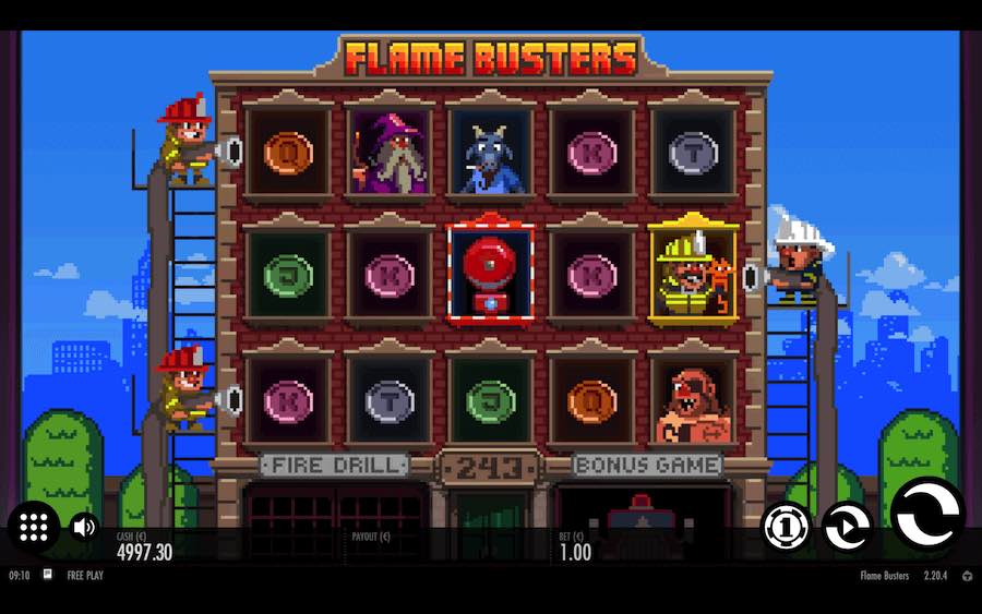 Play With 5 Reels, 243 Paylines, And Win Up To 5,280x Your Bet In Flame Busters Online Slot From Game Provider Thunderkick