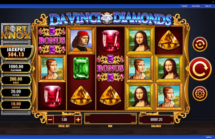 Fort Knox Da Vinci Diamonds Gameplay