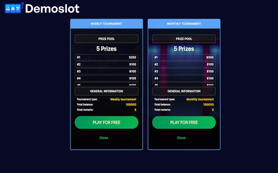 Pilih Dari Turnamen Slot Gratis Mingguan atau Bulanan