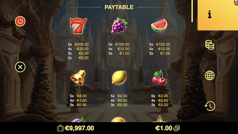 Frozen Crown slot paytable