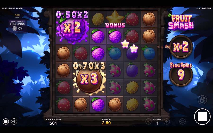 A Minimum Of 3 Bonus Symbols Landing In View Will Trigger The Free Spins Feature On Fruit Smash Video Slot