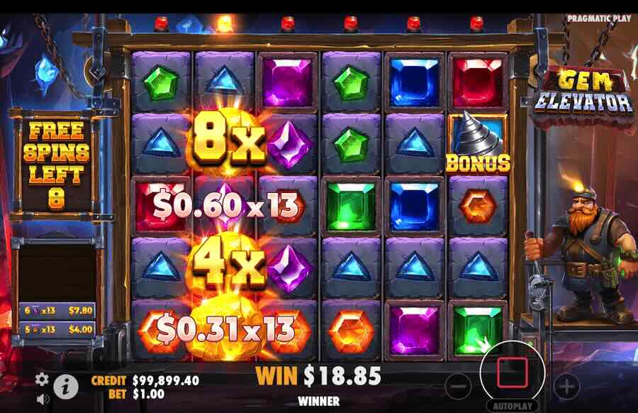 Gem Elevator Slot Free Spins Feature