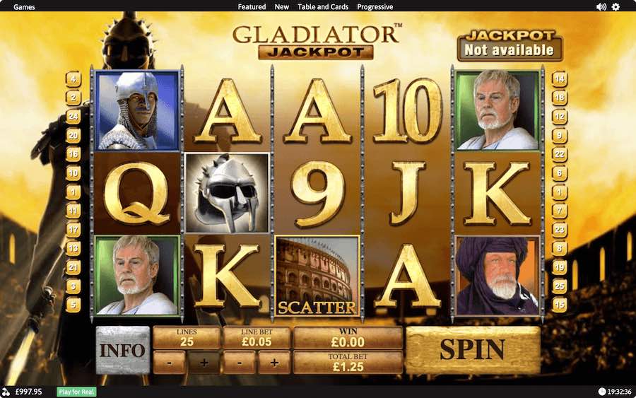 Play With 5 Reels, Up To 25 Paylines, And Be In With A Chance Of Winning A Progressive Jackpot In Playtech's Gladiator Online Slot