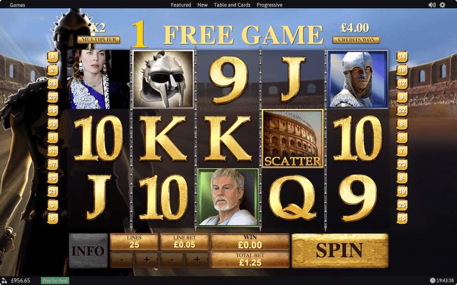 Land 3 Or More Scatter Symbols To Trigger The Free Spins Feature On The Gladiator Video Slot