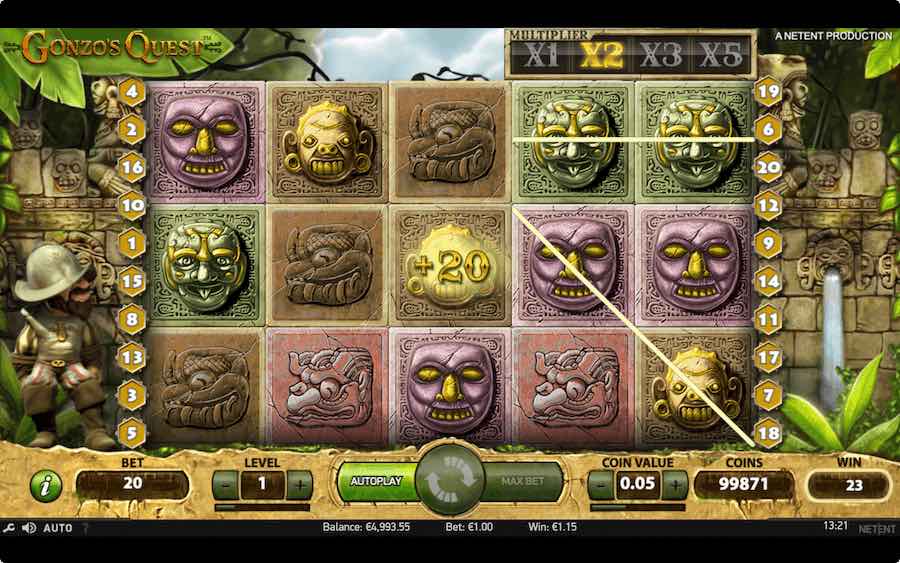 Play With 5 Reels, 20 Paylines, And Win Up To 37,500x Bet On Gonzo's Quest Slot From Netent Gaming