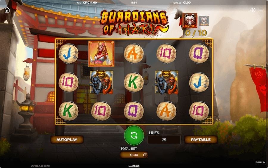 Play With 5 Reels, 25 Paylines, And Win Up To 1,068x Your Bet In Arcadem's Guardians Of Inari Online Slot