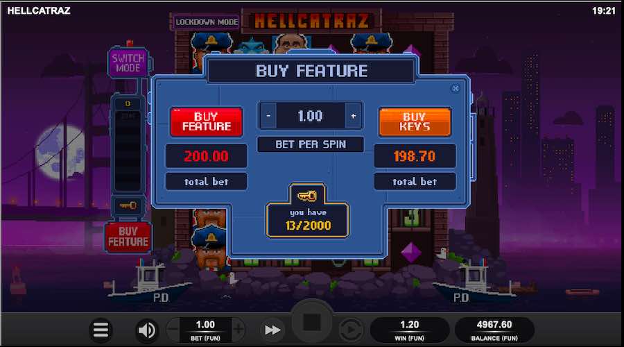 You Can Choose To Buy The Feature On Hellcatraz For 200x Your Stake, Or Additionally Purchase The Remaining Keys