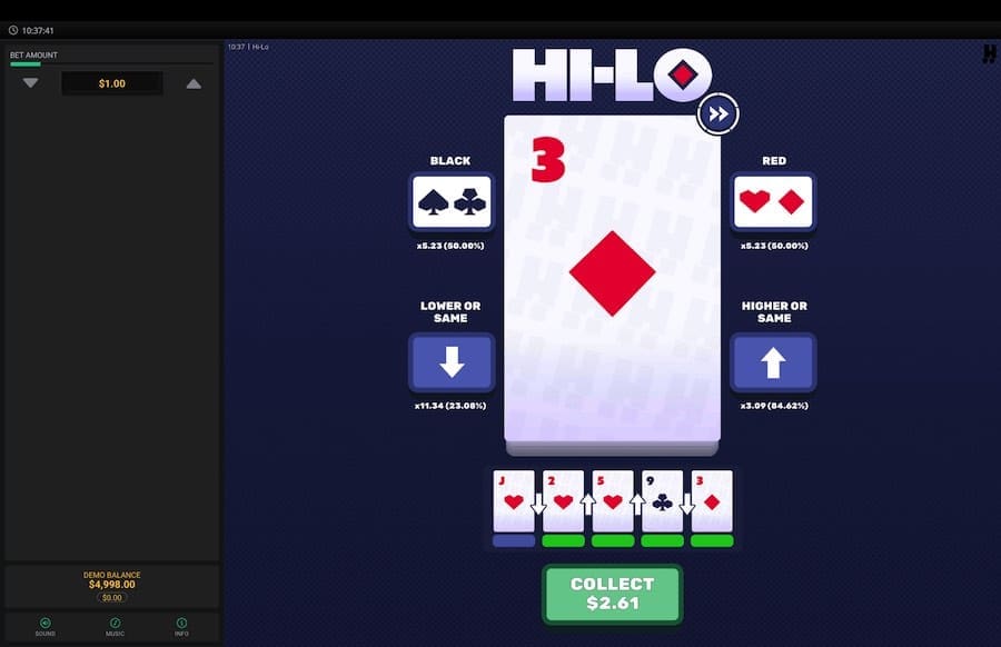 Hi-lo Gameplay