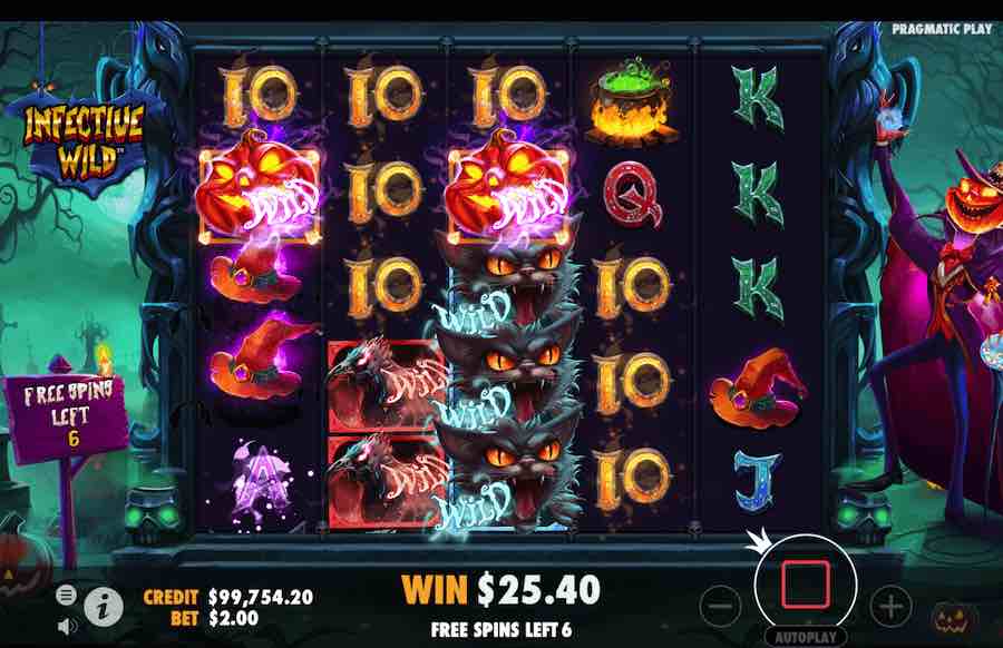 Infective Wild Free Spins Feature