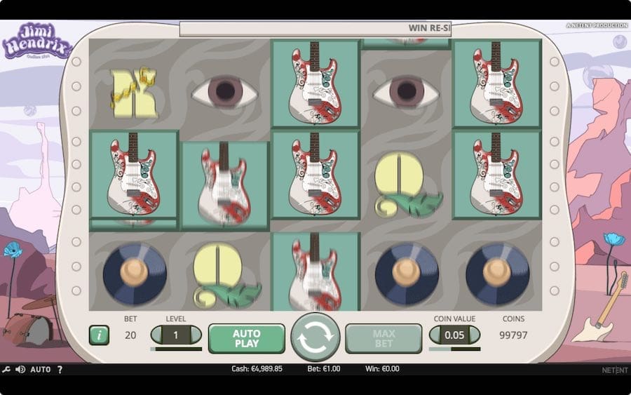 Jimi Hendrix slot base game