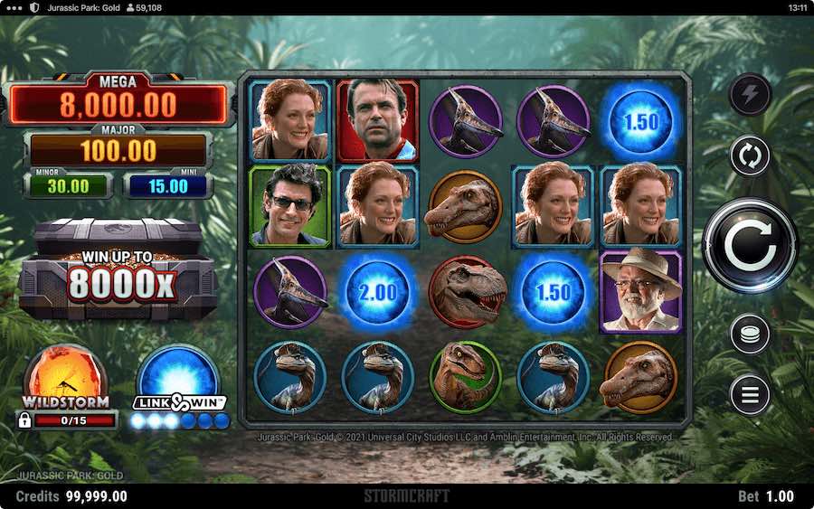 Play With 5 Reels, 40 Paylines, And Win Up To 8,000x Your Bet In Microgaming's Jurassic Park Gold Online Slot