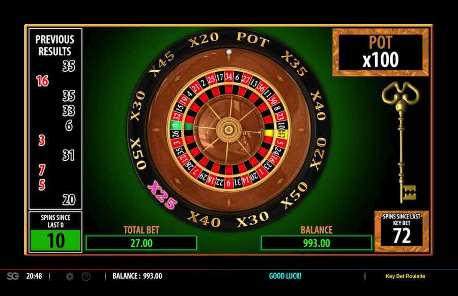 Key Bet Roulette Gameplay