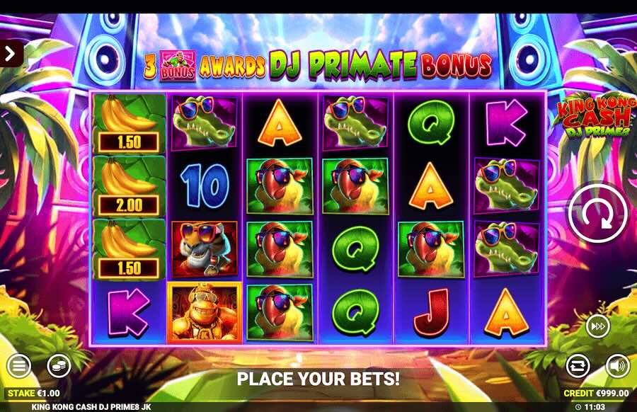 King Kong Cash Dj Prime8 Slot Base Game