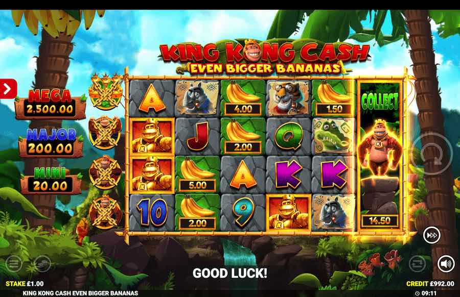 King Kong Cash Even Bigger Bananas Free Spins Feature 