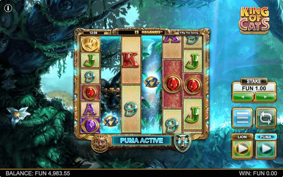 Pilih Untuk Memainkan Game Puma Atau Game Singa Di King Of Cats Megaways™ Dari Big Time Gaming