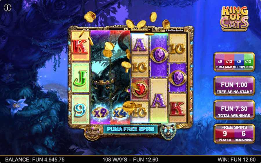 Mainkan Dengan Reel Penuh Wilds Yang Meningkatkan Pengganda Selama Puma Free Spins Di King Of Cats Megaways