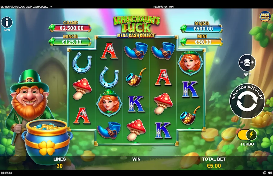 Leprechauns Luck Mega Cash Collect Gameplay