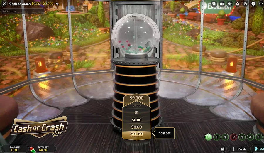 Live Cash Or Crash Evolution