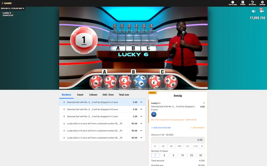 Lucky 6 Betgames