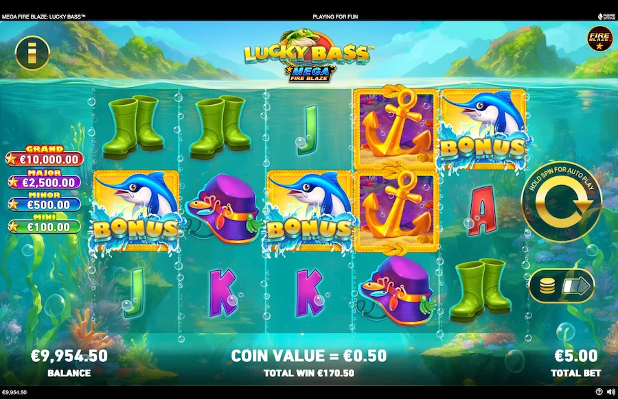 Lucky Bass Mega Fire Blaze Slot Playtech