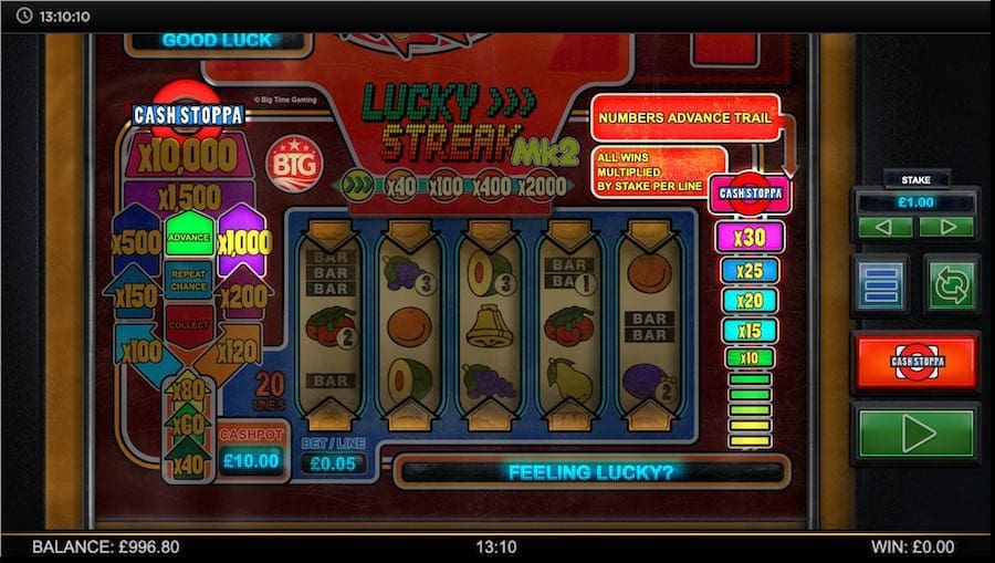 Lucky Streak Mk2 Cash Stoppa Feature