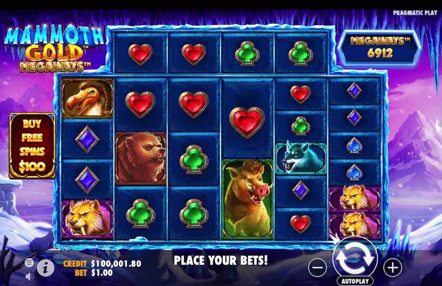 Mammoth Gold Megaways Slot Base Game