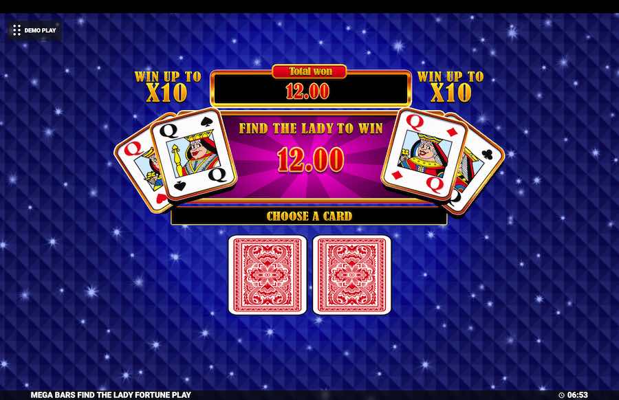 Mega Bars Find The Lady Fortune Play Slot Bonus Round