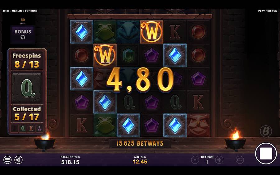 Land A Minimum Of 3 Scatter Symbols To Trigger The Free Spins Feature On Merlin's Fortune Video Slot