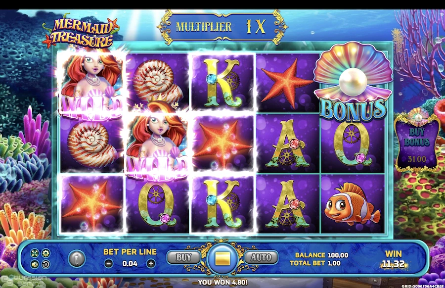 Mermaid Treasure slot free spins feature