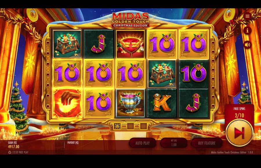 Midas Golden Touch Christmas Edition Free Spins Feature