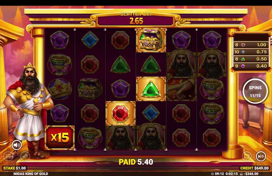 Midas King Of Gold Slot Free Spins Feature