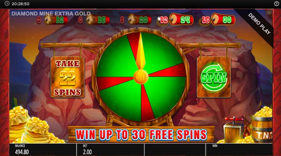 Gamble Your Spins And Win Up To 30 Free Spins On Diamond Mine Extra Gold