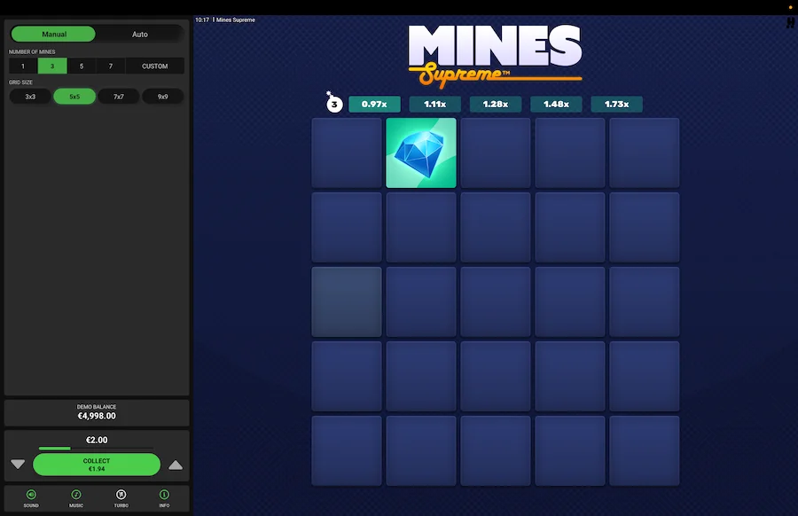 Mines Supreme Gameplay