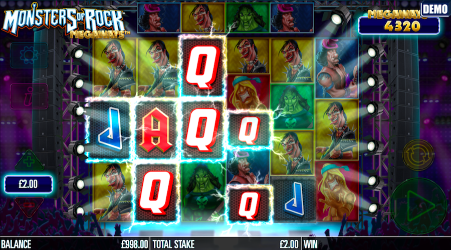 All Lower Value Symbols Will Be Eliminated During The High Voltage Bonus On Monsters Of Rock Megaways™