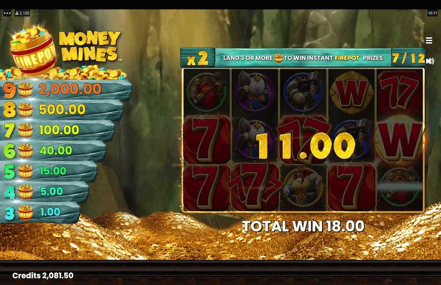 Land A Bonus Symbol On Reels 2, 3, And 4 To Trigger The Free Spins Feature On Money Mines Video Slot