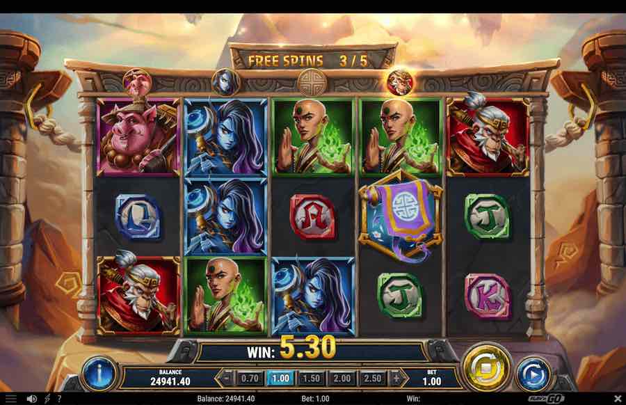 Monkey Battle For The Scrolls Free Spins Feature