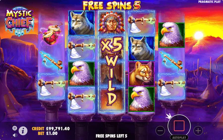 Land A Dream Catcher Symbol On Reels 1 And 5 During The Free Spins Feature On Mystic Chief Slot And You'll Trigger The Super Free Spin Feature