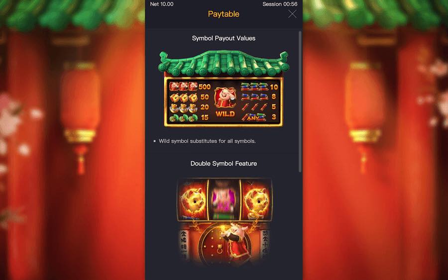 Paytable For Piggy Gold Slot