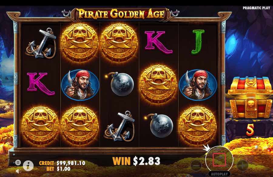 Land 3 Bonus Scatter Symbols To Trigger The Free Spins Feature On The Pirate Golden Age Video Slot