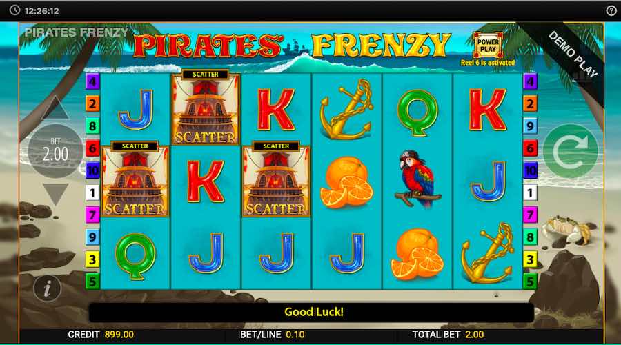 3 Or More Scatter Symbols Will Trigger The Free Spin Feature On Pirates Frenzy