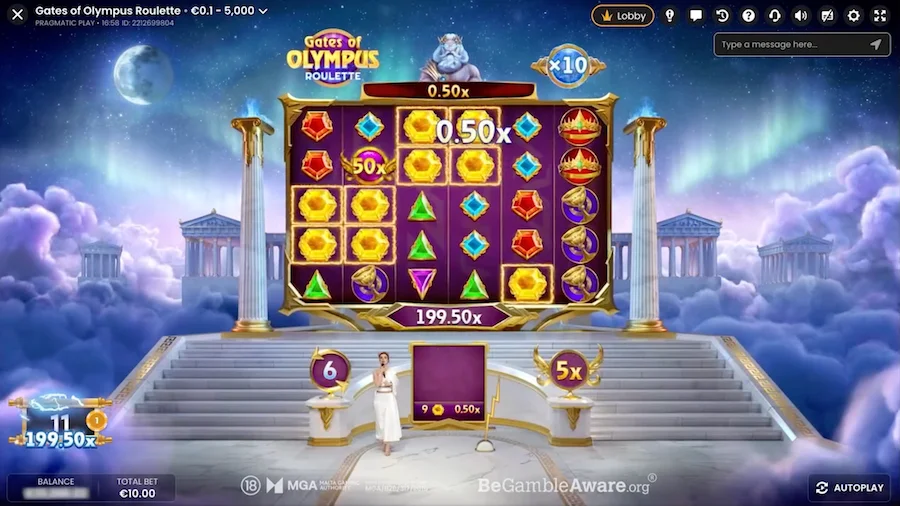 Pragmatic Plays Gates Of Olympus Roulette
