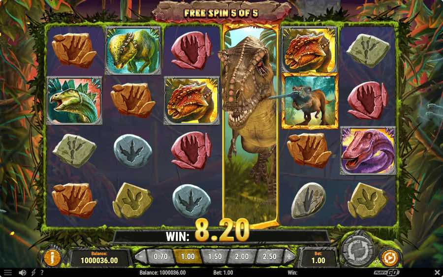 Choose From 3 Free Spin Features When You Trigger The Bonus Round On Raging Rex 2 Video Slot