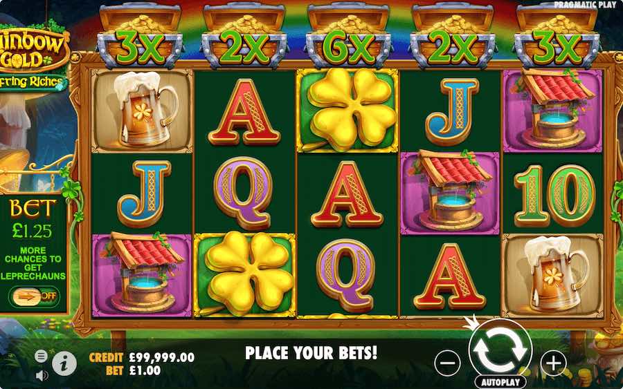 Play With 5 Reels, 20 Paylines, And Win Up To 5,000x Your Stake In Pragmatic Play's Rainbow Gold Online Slot