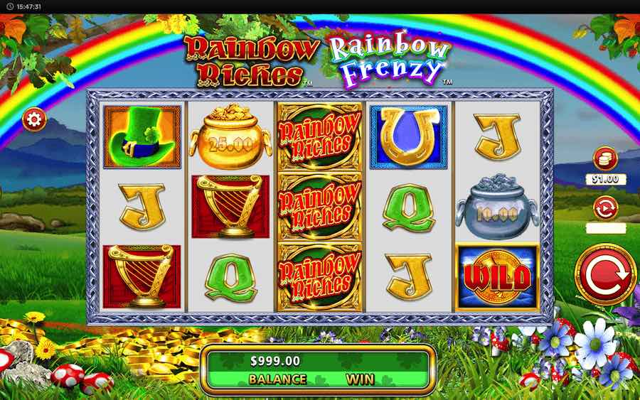 Play With 5 Reels, 10 Paylines, And Win Up To 5,000x Your Bet In Sg Gaming's Rainbow Riches Rainbow Frenzy Online Slot