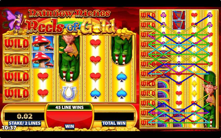 Land 3 Or More Scatter Symbols To Trigger The Free Spins Feature On Rainbow Riches Reels Of Gold Online Slot